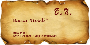 Bacsa Niobé névjegykártya